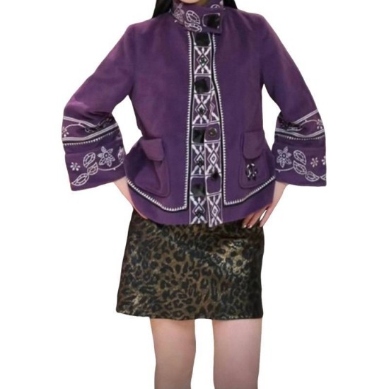 【二手精品9.9新】香奈兒 (Chanel) 帶有波希米亞民族風 (Boho Folk Style) 設計毛呢短款外套（肩38胸49長56袖長51）編號S572
