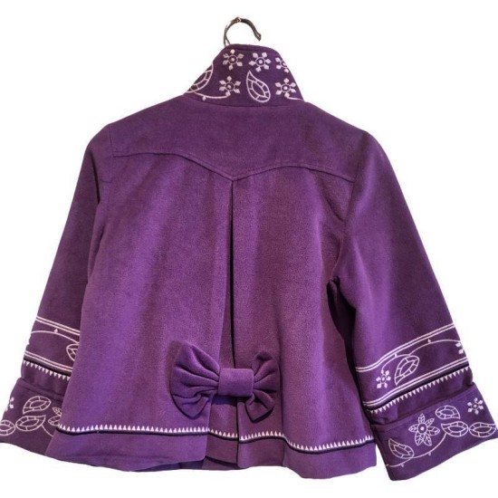 【二手精品9.9新】香奈兒 (Chanel) 帶有波希米亞民族風 (Boho Folk Style) 設計毛呢短款外套（肩38胸49長56袖長51）編號S572