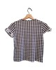 【二手精品9.9新】香奈兒 (Chanel) 精品系列（CHANEL Boutique）古著（Vintage）黑白細小方格（Gingham）短袖上衣（肩36胸40(彈性)長49）編號S573