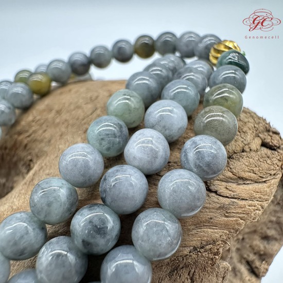 【肌容雪】天然緬甸A貨烏雞翡翠多圈珠串鍊 編號489