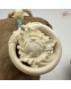 【肌容雪】天然美石猛瑪牙牡丹雕刻造型項鍊 編號B6