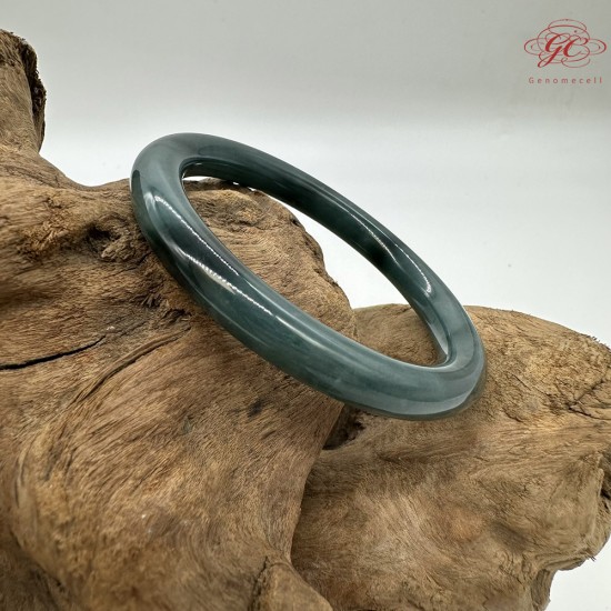 【肌容雪】天然緬甸A貨孔雀藍翡翠美人條手鐲 編號197(鐲圍57.0mm#18號)