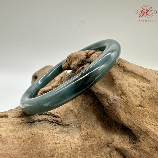 【肌容雪】天然緬甸A貨孔雀藍翡翠美人條手鐲 編號197(鐲圍57.0mm#18號)