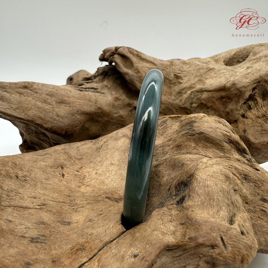 【肌容雪】天然緬甸A貨孔雀藍翡翠美人條手鐲 編號197(鐲圍57.0mm#18號)