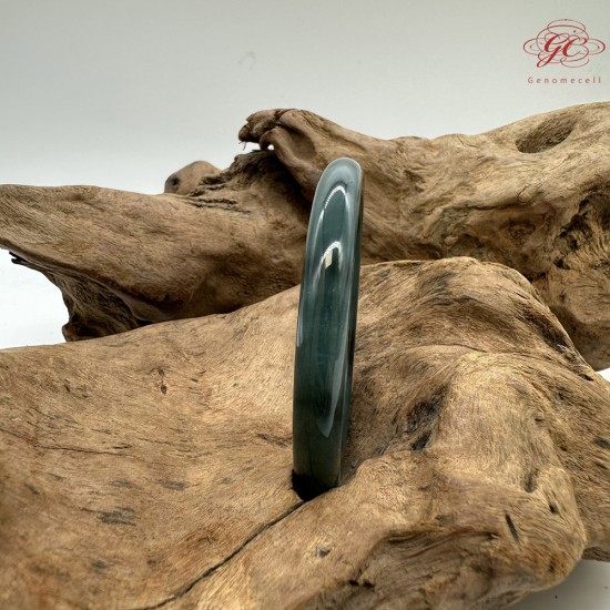 【肌容雪】天然緬甸A貨孔雀藍翡翠美人條手鐲 編號197(鐲圍57.0mm#18號)