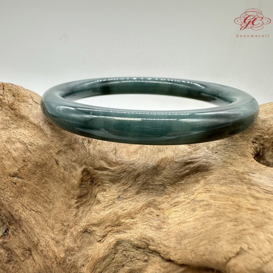 【肌容雪】天然緬甸A貨孔雀藍翡翠美人條手鐲 編號197(鐲圍57.0mm#18號)