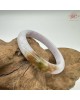 【肌容雪】天然緬甸A貨粉春撒金翡翠平安鐲 編號206(鐲圍54.7mm#17號)