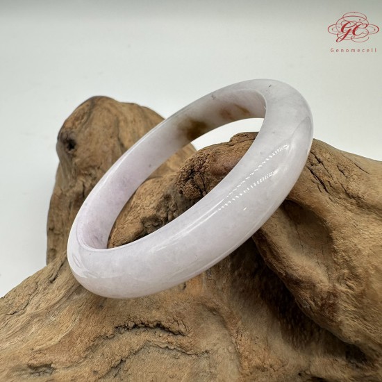 【肌容雪】天然緬甸A貨粉春撒金翡翠平安鐲 編號206(鐲圍54.7mm#17號)
