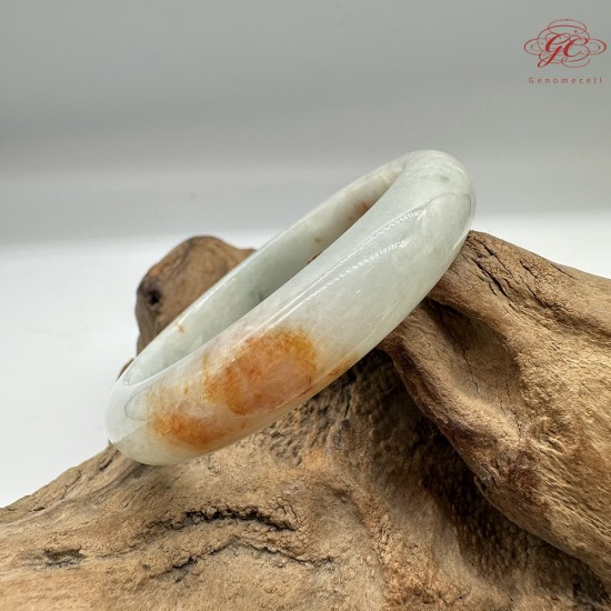 【肌容雪】天然緬甸A貨綠冰飄花紅翡翠正圈手鐲 編號254(鐲圍55.2mm#17.5號)