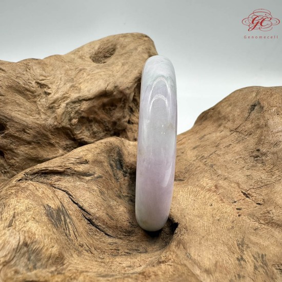 【肌容雪】天然緬甸A貨春帶彩翡翠雙面飄花平安鐲 編號289(鐲圍55.9mm#17.5號)