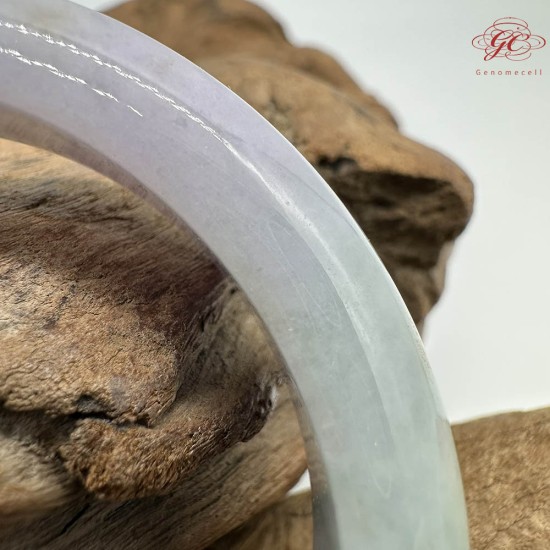 【肌容雪】天然緬甸A貨春帶彩翡翠雙面飄花平安鐲 編號289(鐲圍55.9mm#17.5號)