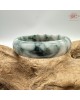 【肌容雪】天然緬甸A貨翡翠白底飄花平安鐲 編號363(鐲圍57.3mm#18號)