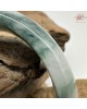 【肌容雪】天然緬甸A貨翡翠白底飄花平安鐲 編號363(鐲圍57.3mm#18號)