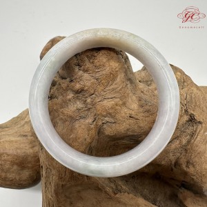 【肌容雪】天然緬甸A貨冰紫灑金翡翠平安鐲 編號364(鐲圍54.5mm#17號)