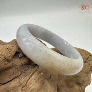 【肌容雪】天然緬甸A貨冰紫灑金翡翠平安鐲 編號364(鐲圍54.5mm#17號)