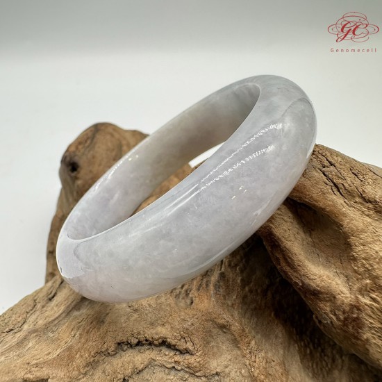 【肌容雪】天然緬甸A貨冰紫灑金翡翠平安鐲 編號364(鐲圍54.5mm#17號)