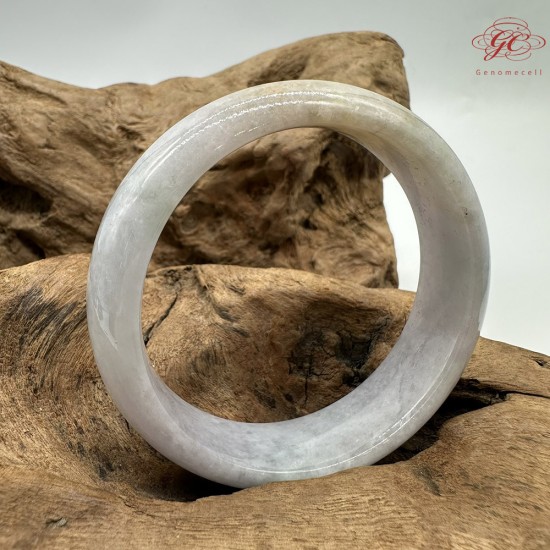 【肌容雪】天然緬甸A貨冰紫灑金翡翠平安鐲 編號364(鐲圍54.5mm#17號)