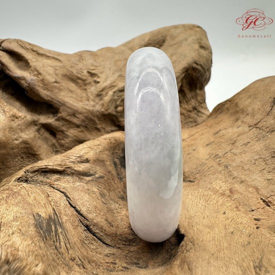 【肌容雪】天然緬甸A貨冰紫灑金翡翠平安鐲 編號364(鐲圍54.5mm#17號)