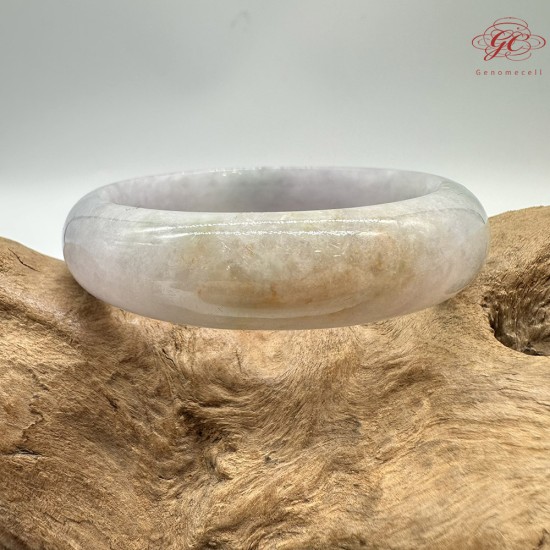 【肌容雪】天然緬甸A貨冰紫灑金翡翠平安鐲 編號364(鐲圍54.5mm#17號)