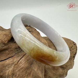 【肌容雪】天然緬甸A貨翡翠冰紫底平安鐲 編號369(鐲圍58.9mm#18.5號)