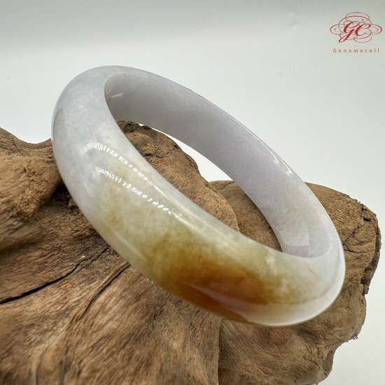 【肌容雪】天然緬甸A貨翡翠冰紫底平安鐲 編號369(鐲圍58.9mm#18.5號)