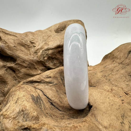 【肌容雪】天然緬甸A貨翡翠冰紫底平安鐲 編號369(鐲圍58.9mm#18.5號)