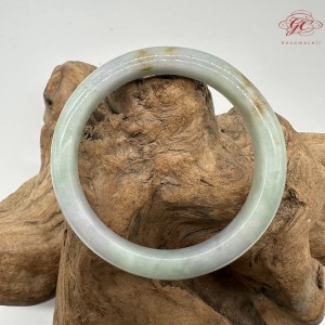 【肌容雪】天然緬甸A貨冰福祿壽春彩翡翠平安鐲 編號371(鐲圍62.5mm#20號)