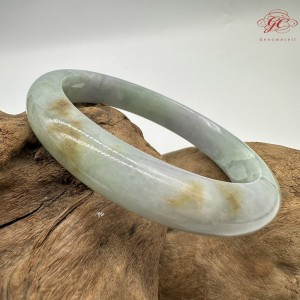 【肌容雪】天然緬甸A貨冰福祿壽春彩翡翠平安鐲 編號371(鐲圍62.5mm#20號)