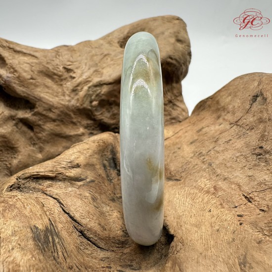 【肌容雪】天然緬甸A貨冰福祿壽春彩翡翠平安鐲 編號371(鐲圍62.5mm#20號)