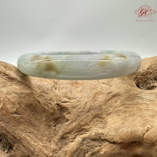 【肌容雪】天然緬甸A貨冰福祿壽春彩翡翠平安鐲 編號371(鐲圍62.5mm#20號)