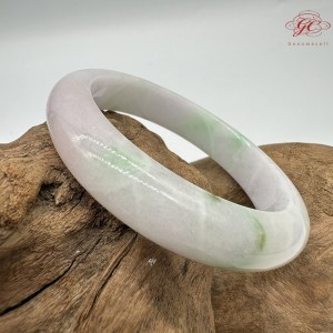 【肌容雪】天然緬甸A貨翡翠冰粉底春彩平安鐲 編號373(鐲圍56.2mm#17.5號)