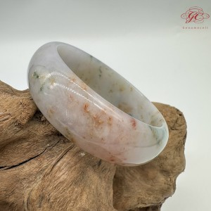 【肌容雪】天然緬甸A貨冰福祿壽喜翡翠平安鐲 編號377(鐲圍60.6mm#19號)