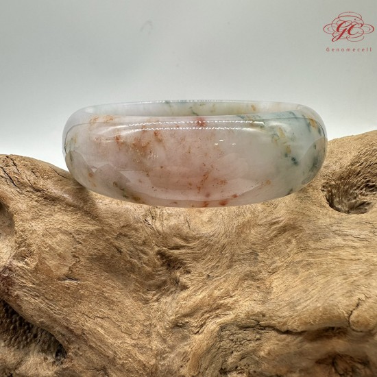 【肌容雪】天然緬甸A貨冰福祿壽喜翡翠平安鐲 編號377(鐲圍60.6mm#19號)