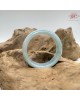 【肌容雪】天然緬甸A貨正冰海藍翡翠平安鐲 編號384(鐲圍56.1mm#17.5號)