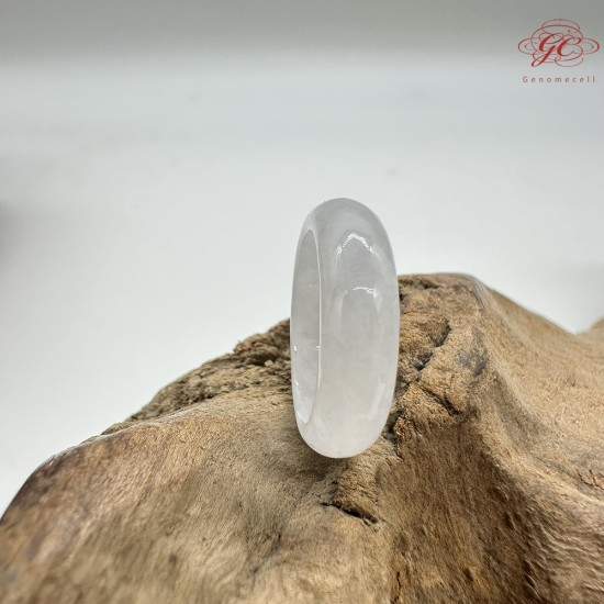 【肌容雪】天然緬甸A貨白月光翡翠戒圈 編號385(戒圍15.9mm#9號)