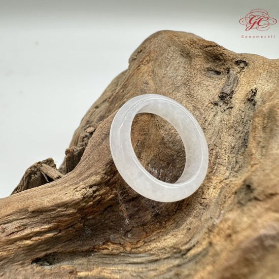 【肌容雪】天然緬甸A貨白月光翡翠戒圈 編號385(戒圍15.9mm#9號)