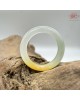 【肌容雪】天然緬甸A貨淡綠黃翡翠戒圈 編號388(戒圍18.0mm#13號)