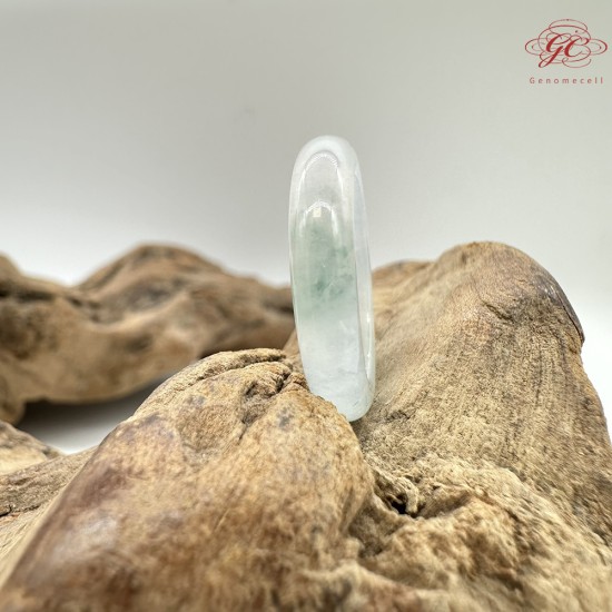 【肌容雪】天然緬甸A貨綠飄花翡翠戒圈 編號389(戒圍17.6mm#12號)