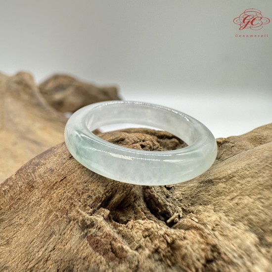 【肌容雪】天然緬甸A貨綠飄花翡翠戒圈 編號389(戒圍17.6mm#12號)