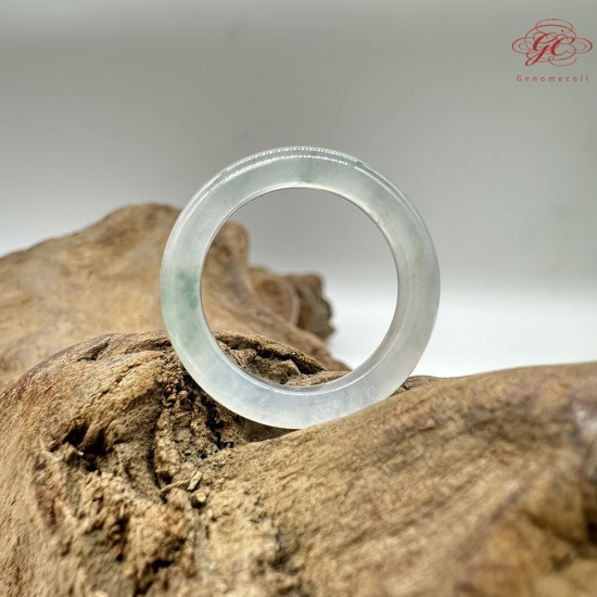 【肌容雪】天然緬甸A貨綠飄花翡翠戒圈 編號389(戒圍17.6mm#12號)