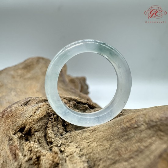 【肌容雪】天然緬甸A貨綠飄花翡翠戒圈 編號389(戒圍17.6mm#12號)