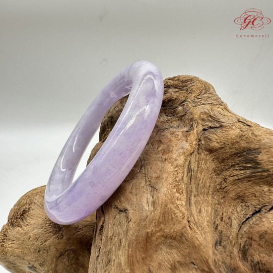 【肌容雪】天然緬甸A貨冰紫翡翠圓條手鐲 編號391(鐲圍56.7mm#18號)