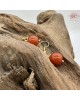 【肌容雪】天然緬甸A貨紅翡圓珠型耳針 編號392