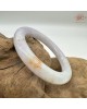 【肌容雪】天然緬甸A貨粉春灑金圓條手鐲 編號396(鐲圍55.7mm#17.5號)