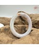 【肌容雪】天然緬甸A貨粉春灑金圓條手鐲 編號396(鐲圍55.7mm#17.5號)