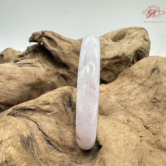 【肌容雪】天然緬甸A貨粉春灑金圓條手鐲 編號396(鐲圍55.7mm#17.5號)