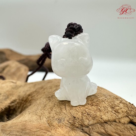 【肌容雪】天然緬甸A貨翡翠貓咪造型吊飾 編號398