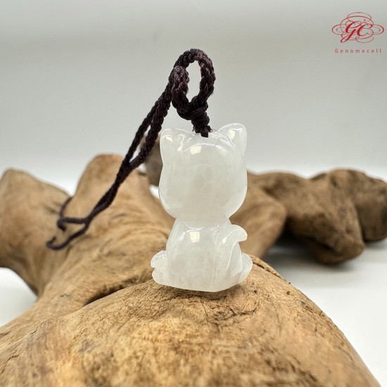 【肌容雪】天然緬甸A貨翡翠貓咪造型吊飾 編號398