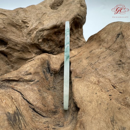 【肌容雪】天然緬甸A貨冰飄花翡翠貴妃鐲 編號400(鐲圍56.9mm#18號)