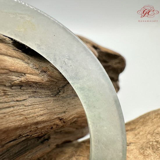 【肌容雪】天然緬甸A貨冰飄花翡翠貴妃鐲 編號400(鐲圍56.9mm#18號)